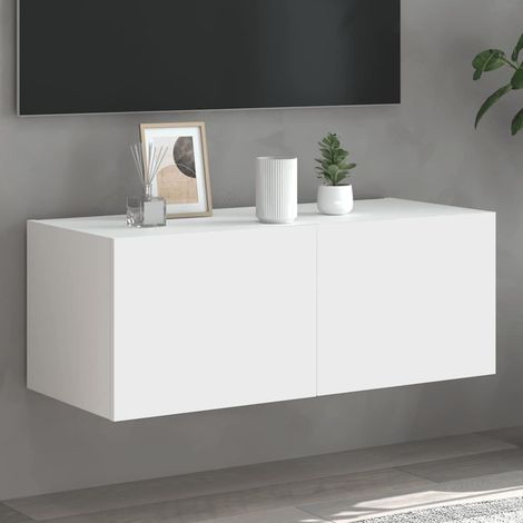 TV Wall Cabinet with LED Lights White 80x35x31 cm vidaXL (1/5)