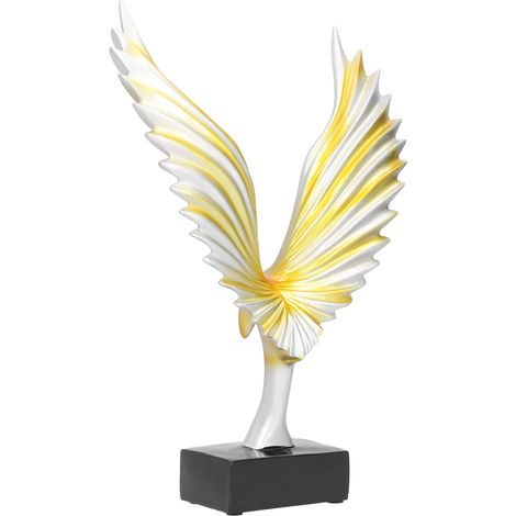 Sculpture Résine Ailes d'Ange Décor Bureau Ornement Abstrait Aigle Décoration Intérieure Doré BS-033 (1/5)