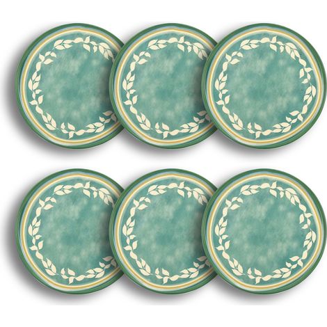 Lot de 6 assiettes plates en faïence 28cm, CAPRIA (1/5)