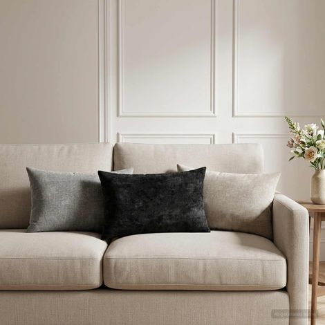 vidaXL Housse de coussin 6 pc HEERLEN Gris foncé 30 x 50 cm (1/5)