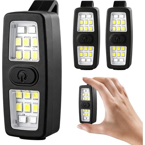 Lot de 2 petites lampes frontales à LED rechargeables USB-C - 7 modes d'éclairage - Clip de nuit - Pour la course, le jogging, le camping, la randonnée, l'escalade (1/5)
