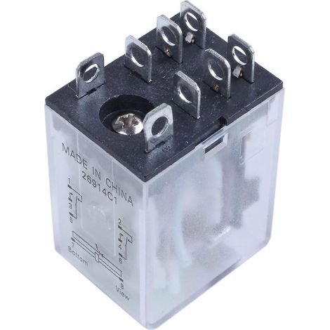 Relais électromagnétique JQX-13F LY2 à bobine 12 V CC, 8 broches, DPDT, LED verte (1/5)