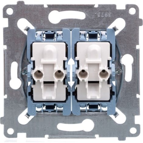 Mecanismo de interruptor de doble cruce Simon 54, 10 AX, 250 V, conexiones r谩pidas, SW7/2XM