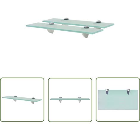 The Living Store Schweberegale 2 Stk. Glas 40x20 cm 8 mm - Wandregal - Glasregal - Badezimmerregal - Dekoratives Regal - Modernes Regal (1/5)