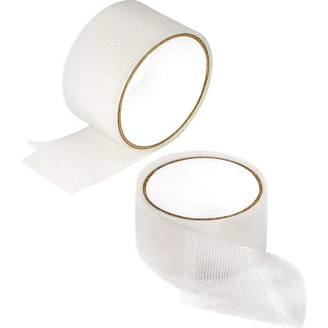 Kit de réparation de moustiquaire en fibre de verre, 2 pièces blanches 5 x 200 cm, ruban adhésif pour moustiquaire de portes et fenêtres (1/5)