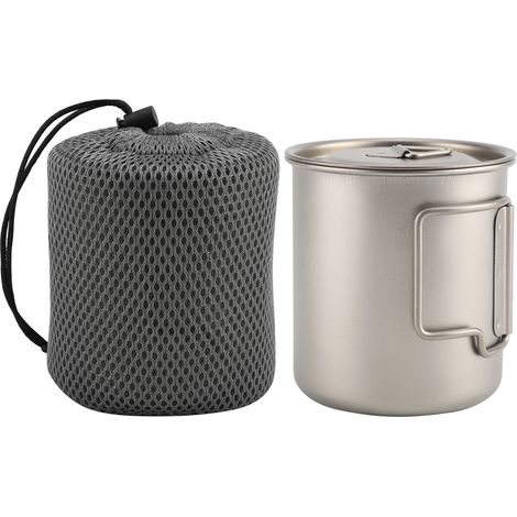 Tasse en titane pur durable de 420 ml pour café, bière, eau - gobelet de boisson pour la maison (1/5)