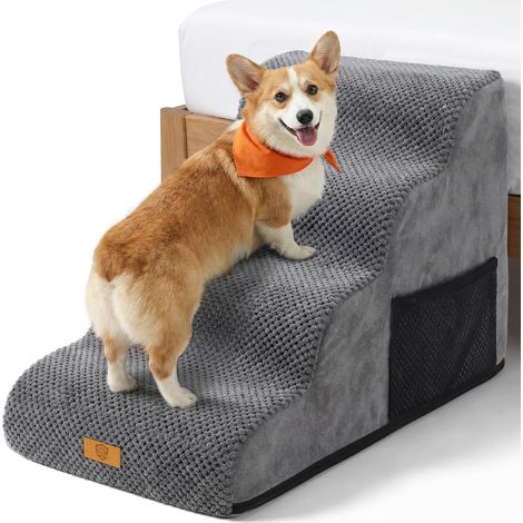 Escalier pour Chien Chat 4 Marches Antidérapant, 734051cm, Gris (1/5)
