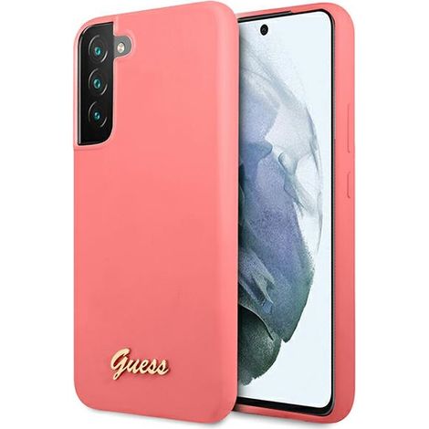 Guess GUHCS22MLSLMGFU S22+ S906 fucsia/fusa rígida de silicona con logotipo metálico (1/5)