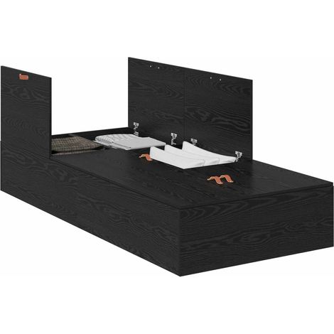 Maison Exclusive - Struttura letto con contenitore Rovere Nero 70 x 190 cm
