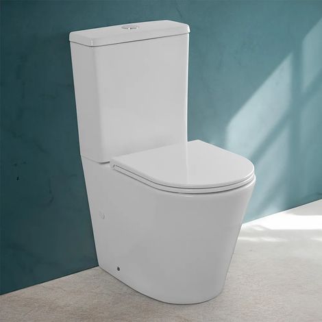 Wc filomuro monoblocco Rimless scarico universale e sedile rallentato Klan (1/5)