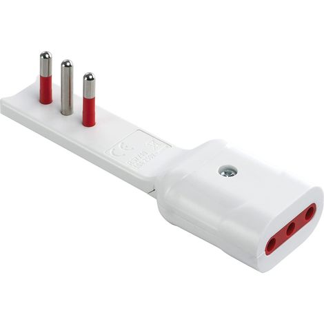 Adattatore Ultrapiatto Serie Spina e Presa 2P + T 10A Rosi Emilia Flat (1/5)
