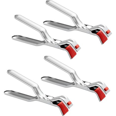 Multipurpose hot plate tongs set, non-slip bowl and plate holder clips, non-slip kitchen tongs (1/5)
