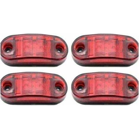 4er-Pack LED-Seitenmarkierungsleuchten, 12–24 V, weiß/rot, doppelseitige Warnleuchten, LKW-Anhänger-Parkleuchten, Begrenzungsleuchten