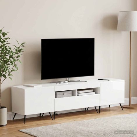 vidaXL LED TV Cabinet BREDA 3 pcs High Gloss White Engineered Wood (1/5)