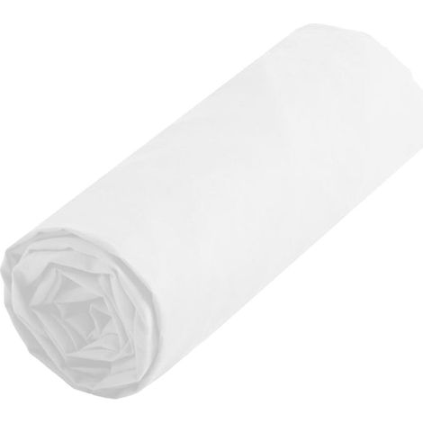 Drap housse uni 90 x 190 cm - Blanc (1/2)