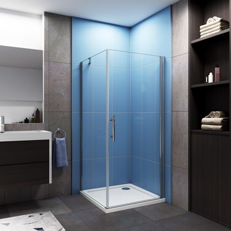 B:100xT:90x195cm Nischentür Drehtür Seitenwand Duschabtrennung Duschkabine 6mm NanoGlas (1/5)