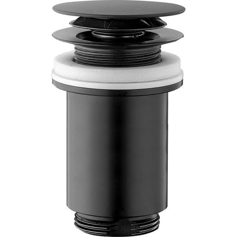 Click-Clack Washbasin Waste 5/4“, (H) max. 80mm, grosse prise, noir mat (1/3)