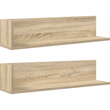 Maison Exclusive - Wandregale 2 Stk. Sonoma-Eiche 75x16,5x16,5 cm (1/5)