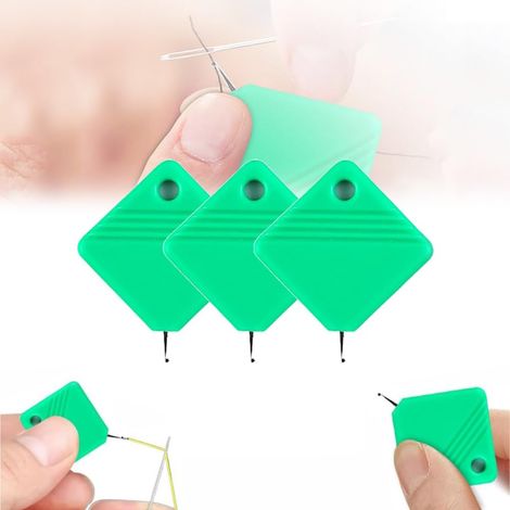 Enfile-aiguilles automatique, enfile-aiguilles pour machines à coudre, enfile-aiguilles DIY pour travaux manuels de couture, compatible avec toutes les tailles d'aiguilles (Vert 3 PC) (1/5)