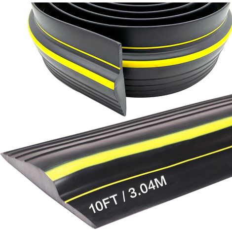 Joint de seuil de porte de garage 3M, Joint de Seuil Universelle, Joint de porte de garage Seuil d'étanchéité en caoutchouc pour les bas de porte basulante ou standard (Noir, 80mmx14mmx3m) (1/5)