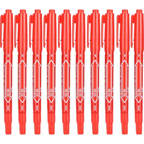 10pcs QuickDrying Marker Pen DoubleEnd Art Drawing Writing Colored Marker Set(Red ) (1/5)