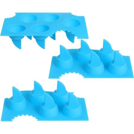Moule à Glaçons Bac Réutilisable Forme Aileron de Requin en Silicone 3 (1/5)
