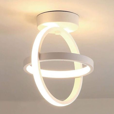 Plafonnier LED minimaliste pour chambre, escalier, balcon et entrée – Globe rond blanc avec trois couleurs changeantes (1/3)