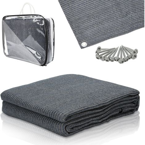 Wolketon Vorzeltteppich Zeltteppich Markisenteppich Campingausrüstung Zeltplane Wasserdichte Outdoor Campingteppich Zeltboden Picknickdecke Zeltunterlage Wohnwagen 250x250CM,Grau
