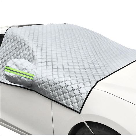 Frontscheibenabdeckung Auto mit Spiegelabdeckung, 4-lagig, universell, winddicht (1/5)