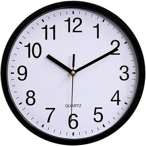 1 horloge murale silencieuse (sans tic-tac) de 25 cm (10 pouces), à quartz, style classique, facile à lire, idéale pour la chambre, la cuisine ou le salon. (1/5)