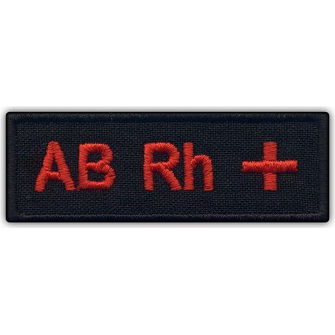 Écusson Groupe sanguin AB Rh + - Fixation magnétique - Écusson/badge/emblème brodé