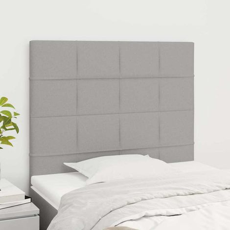 vidaXL Tête de lit Gris clair 80x5x118/128 cm Tissu (1/5)