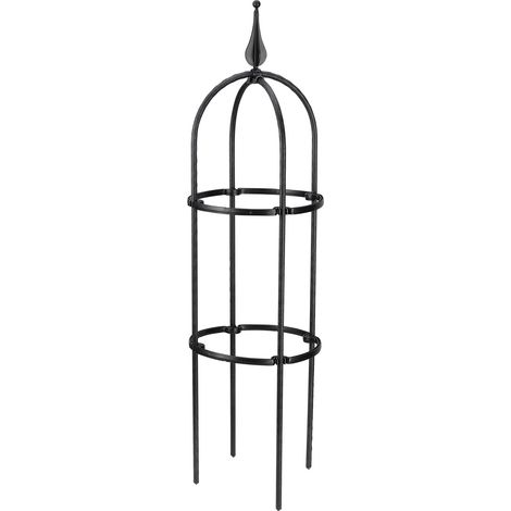 Armature pour Tomates et Plantes Grimpeantes Kit de Support avec Tiges en Acier Inoxydable et Structure Conique (Φ20x60cm, Noir ou Blanc, 1 Kit) (1/5)