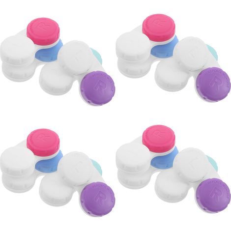 16 Pièces Étui pour Lentilles de Contact Portable en Plastique avec Double Compartiment Antidérapant Design Compact pour Voyages et Déplacements Professionnels (1/5)