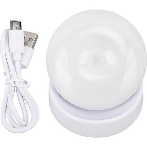 Veilleuse LED avec détecteur de mouvement, en ABS, rotative à 360°, rechargeable, fixation murale par induction, idéale pour les escaliers, placards, couloirs et chambres. Design intelligent. WHBYV (1/4)