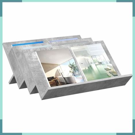 890883 étagère à magazines avec étagère Gris Béton 65 x 53 x 28,5 cm (1/5)
