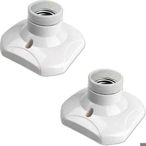 HOXILEELEOLot de 2 Douilles E27 à Vis AC 230V, Support d'Ampoule LED en Plastique, Culot E27 pour Plafonnier, Lampe Murale et Éclairage (1/5)
