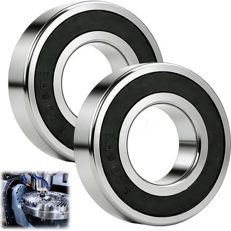 2pcs 6206 2RS roulement a bille 30x62x16mm, 6206-2RS 6206RS Scellés Carbone Acier, Double joint en acier chromé, roulement à billes rainuré, pour Machines et Outils (1/5)