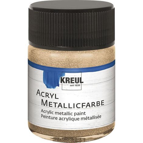 Acrylique Métallique, 50 ml verre en champagne, peinture acrylique à effet métallique à base d'eau, couvrant comme une crème, séchage rapide et résistant à l'eau (1/4)