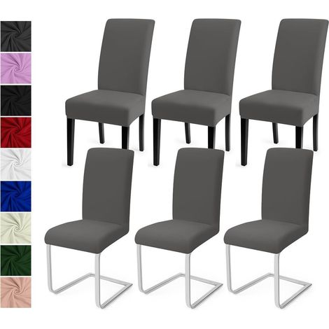 Housses de chaise extensibles universelles 6 pièces, décoratives et lavables (1/5)