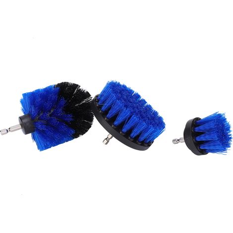 Lot Brosse Nettoyage Perceuse 3 Pièces Bleu Accessoires Puissance pour Baignoire Douche 1/4in (1/5)