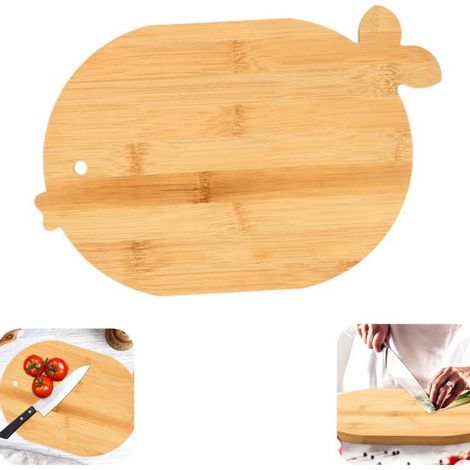 Planche à découper en bois 18,5 x 28 cm - planche à légumes et plat à pizza pour cuisine et restaurant, brun (1/5)