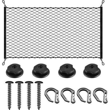 Filet Coffre Voiture 60 x 80 cm, Rangement Auto et Camping Car, Filet Elastique (1/5)