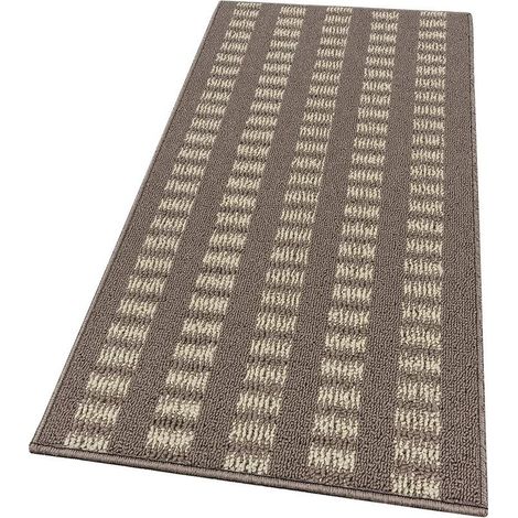 Tapis De Cuisine Doux 3D Absorbant Lavable Antidérapant Bordure Rayé Beige - 57x40 Cm (1/4)