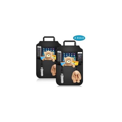 Litzee – Wasserdichter Rücksitz-Organizer für Kinder – Großes Tabletfach – Aufbewahrungstaschen – Auto-Rückenlehnenschutz – Crezuo