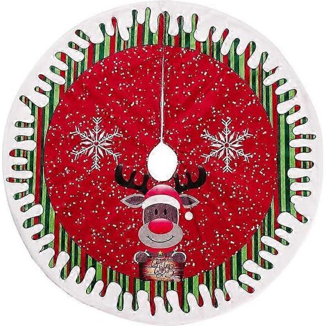 Jupe de sapin de Noël (80 cm), tapis de sapin, housse de sapin, jupe de sapin rouge pour la maison, les fêtes, décoration de sapin de Noël (1/5)