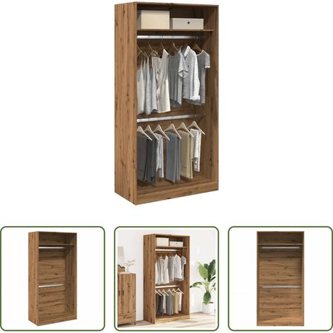 Holzschrank -  Kleiderschrank Artisan-Eiche 100x50x200 cm Holzwerkstoff (1/5)