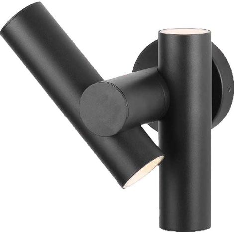 Spots muraux LED V-TAC 2 x 6 W avec double faisceau réglable à 360°, noir, blanc chaud, IP44 (1/5)