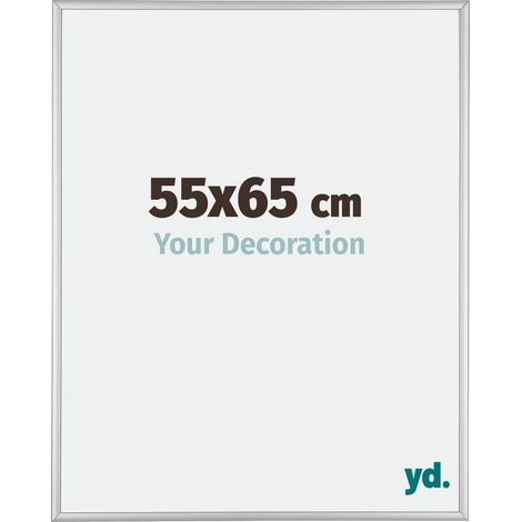 Your Decoration - 55x65 cm - Cadres Photos en Aluminium Avec Verre acrylique - Anti-Reflet - Excellente Qualité - Argent Mat - Cadre Decoration Murale - Kent.