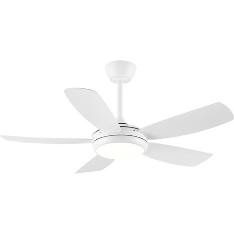 Parrot Uncle 106 cm LED Deckenventilator mit Beleuchtung, Umkehrfunktion, 3 Farbtemperaturen, 6 Geschwindigkeiten, Timerfunktion, Fernbedienung, leiser Betrieb, dimmbar, Weiß